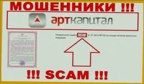 Оффшорный регулятор - НБУ, который крышует противозаконные комбинации интернет обманщиков Арт Капитал