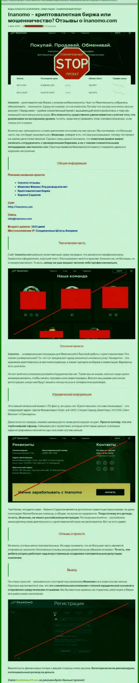 Инаномо Ком - это internet мошенники, которых стоит обходить десятой дорогой (обзор неправомерных деяний)