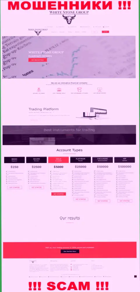 Официальный информационный сервис мошенников WhiteStoneGroup