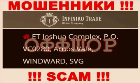 Infiniko Trade - это МОШЕННИКИ, пустили корни в офшорной зоне по адресу - ET Joshua Complex, P.O. VC0280, Arnos Vale, WINDWARD, SVG