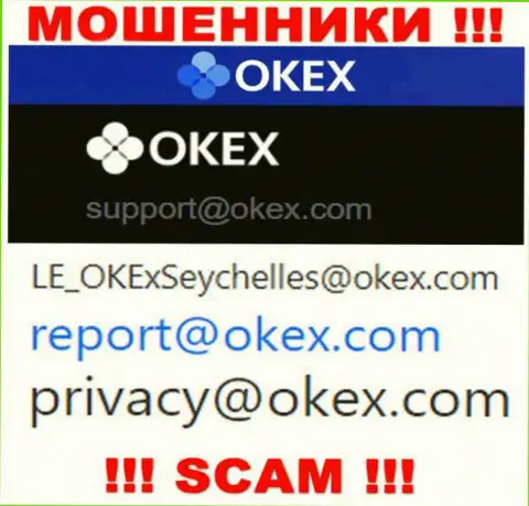На интернет-портале аферистов ОКекс Ком расположен данный адрес электронной почты, на который писать сообщения очень рискованно !