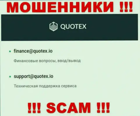 Е-мейл интернет-мошенников Quotex