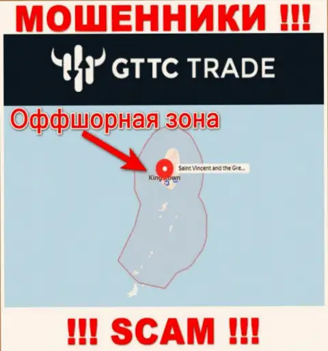 КИДАЛЫ GT TC Trade имеют регистрацию очень далеко, а именно на территории - Saint Vincent and the Grenadines