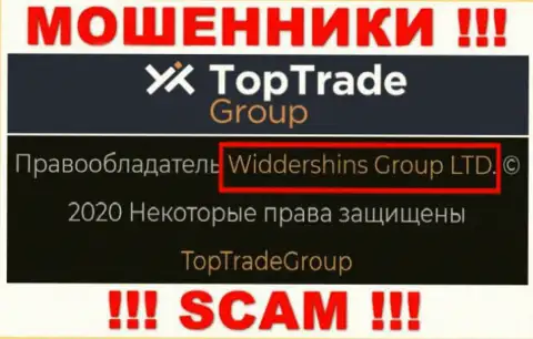 Данные о юр. лице Top TradeGroup на их официальном сайте имеются - это Widdershins Group LTD