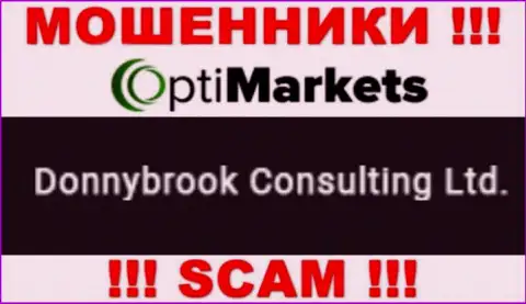 Жулики OptiMarket Co сообщили, что Donnybrook Consulting Ltd владеет их разводняком