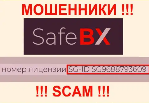 SafeBX Com, замыливая глаза клиентам, опубликовали у себя на сайте номер своей лицензии на осуществление деятельности