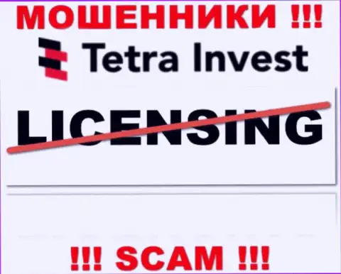 Лицензию аферистам не выдают, поэтому у мошенников Tetra Invest ее нет