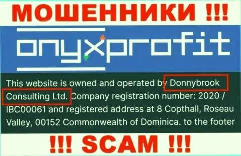 Юридическое лицо организации ОниксПрофит - это Donnybrook Consulting Ltd, информация взята с официального веб-сервиса