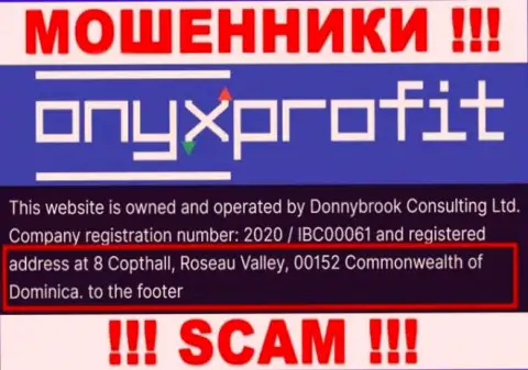 8 Copthall, Roseau Valley, 00152 Commonwealth of Dominica - это офшорный адрес регистрации ОниксПрофит Про, оттуда ОБМАНЩИКИ дурачат людей