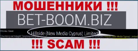 Юридическим лицом, управляющим интернет ворюгами БэтБум Биз, является Hillside (New Media Cyprus) Limited