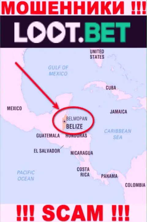 Избегайте совместной работы с мошенниками Loot Bet, Belize - их юридическое место регистрации