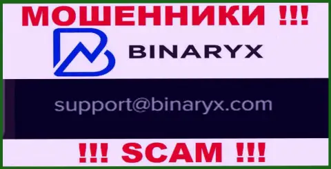 На ресурсе мошенников Binaryx размещен данный е-майл, на который писать сообщения крайне рискованно !!!