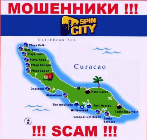 Официальное место регистрации Casino-SpincCity Com на территории - Curacao