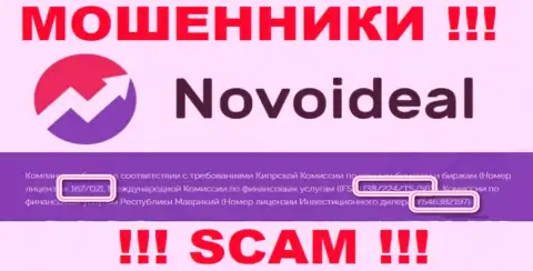 Не связывайтесь с конторой NovoIdeal, зная их лицензию, размещенную на онлайн-ресурсе, Вы не сможете уберечь свои вложения