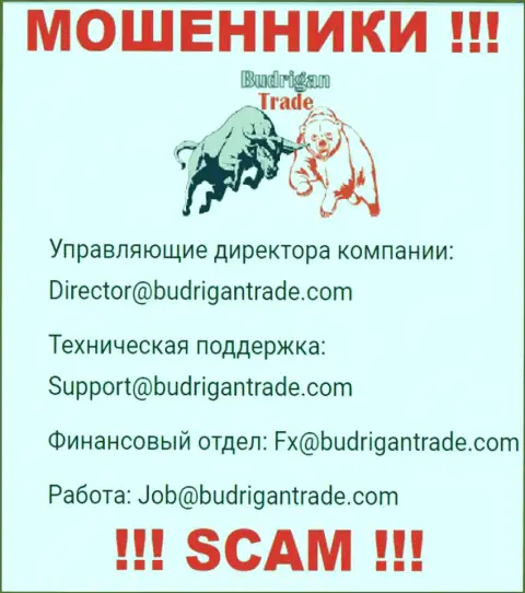 Не отправляйте письмо на е-мейл BudriganTrade Сom - это internet лохотронщики, которые присваивают денежные активы клиентов