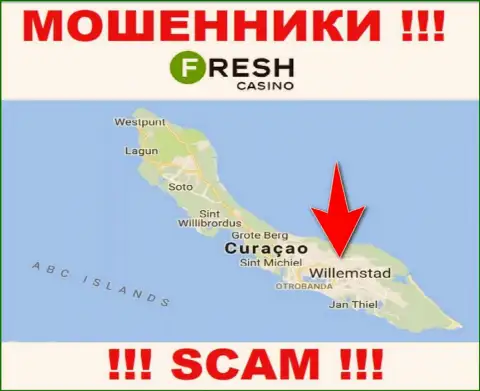 Curaçao - здесь, в офшоре, зарегистрированы интернет лохотронщики FreshCasino