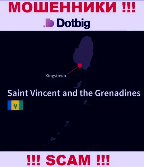 Dot Big имеют оффшорную регистрацию: Kingstown, St. Vincent and the Grenadines - будьте крайне внимательны, воры