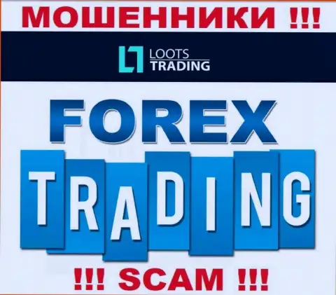 Loots Trading обманывают, предоставляя неправомерные услуги в сфере Forex