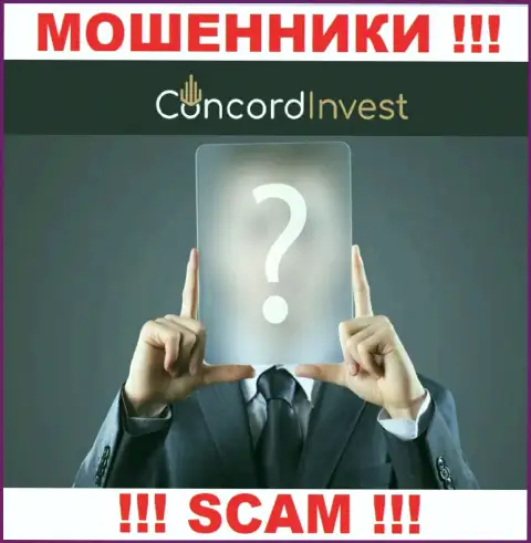 На web-сайте ConcordInvest Ltd нет никакой инфы об непосредственных руководителях компании