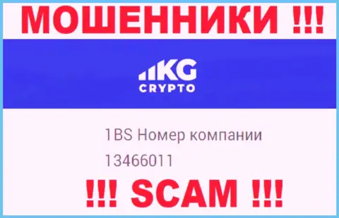 Номер регистрации компании CryptoKG, Inc, в которую деньги лучше не перечислять: 13466011