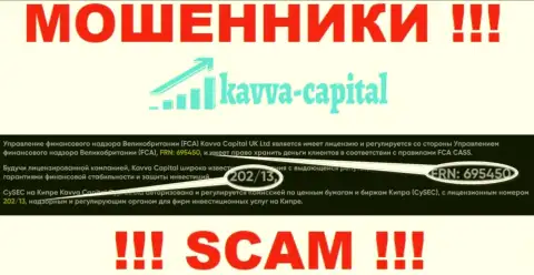 Вы не сможете вернуть средства из конторы Kavva Capital, даже зная их номер лицензии на осуществление деятельности с официального сайта