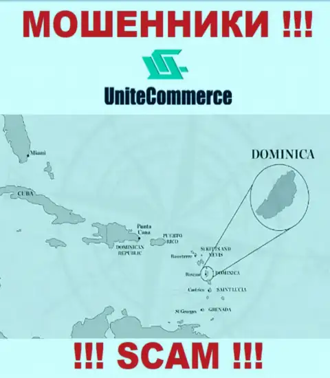 Unite Commerce зарегистрированы в офшорной зоне, на территории - Commonwealth of Dominica