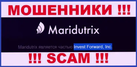 Контора Маридутрикс Ком находится под управлением конторы Invest Forward, Inc.