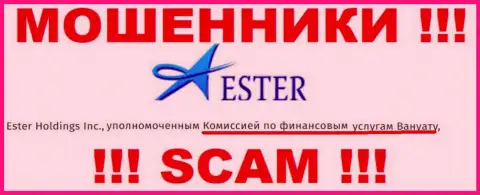Ester Holdings Inc интернет мошенники и их регулятор: VFSC также
