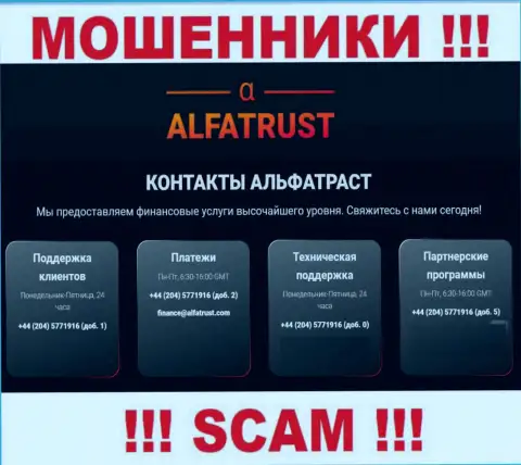 Вызов от мошенников Альфа Траст можно ждать с любого номера, их у них большое количество