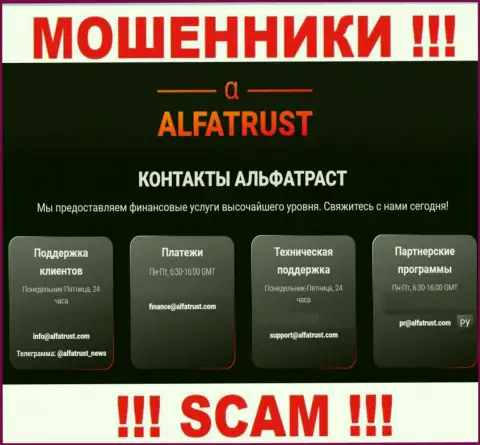 Хотим предупредить, что довольно-таки опасно писать письма на адрес электронной почты мошенников Альфа Траст, можете остаться без сбережений