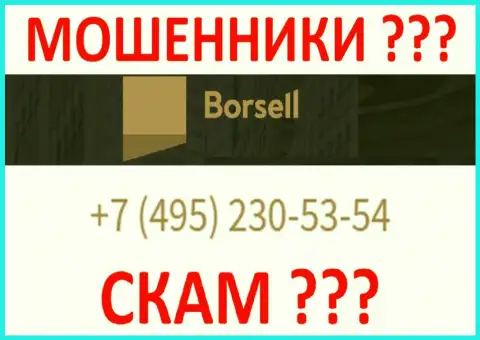 С какого телефонного номера будут названивать интернет-мошенники из Borsell неизвестно, у них их много
