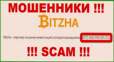 На официальном web-сервисе Bitzha24 Com мошенники сообщают, что ими управляет Битж энд Пицес Лтд