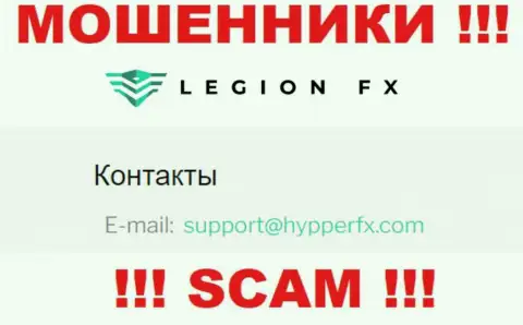 Адрес электронной почты internet мошенников ГипперФХИкс - информация с сайта компании