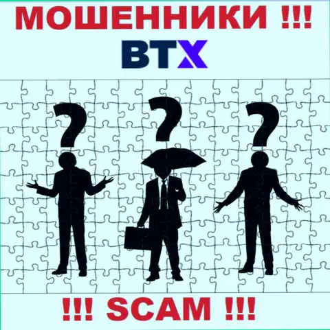 Узнать кто именно является прямым руководством конторы BTXPro Com не представилось возможным, эти махинаторы промышляют незаконными проделками, поэтому свое начальство тщательно скрывают