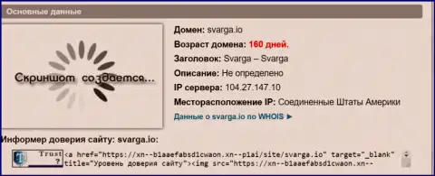 Возраст доменного имени форекс ДЦ Сварга, согласно справочной информации, полученной на web-сервисе довериевсети рф