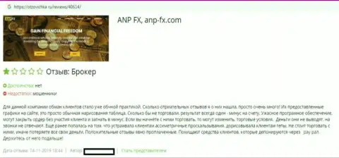 Схема СЛИВА Форекс компании ANP FX в отзыве валютного трейдера