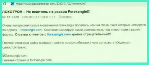 ForexAngle Com - это преступный ФОРЕКС ДЦ, доверять финансовые средства которому крайне опасно (негативный комментарий)